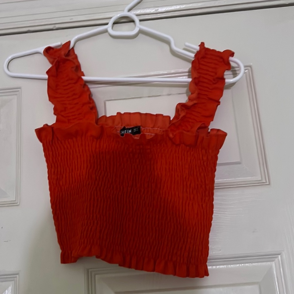 red ribber shirt from shein